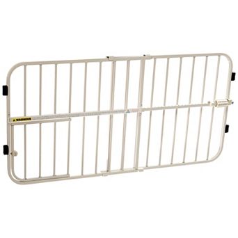 Carlson Lil Tuffy 24-38" Expandable Metal Dog Gate Small Pet Door No-Drill Mount White