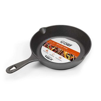 Commercial Chef 10.25-Inch Cast Iron Skillet - Pre-Seasoned - Integrated Hanging Hole in Handle