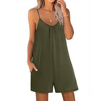 Ekouaer Womens Causal Sleeveless Jumpsuits Summer Boho Floral Rompers Adjustable Strap Overalls