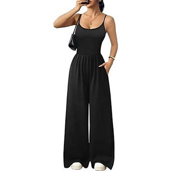 Ekouaer Jumpsuits Spaghetti Strap Womens Jumpsuit One Piece Summer Romper Beach Vacation Outfits