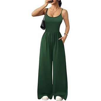 Ekouaer Jumpsuits Spaghetti Strap Womens Jumpsuit One Piece Summer Romper Beach Vacation Outfits