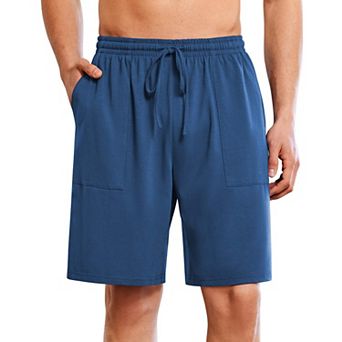 Ekouaer Men's Pajama Shorts Cotton Lounge Sleep Shorts Elastic Waist Sleepwear Pants with Pockets