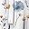 White Blue Floral