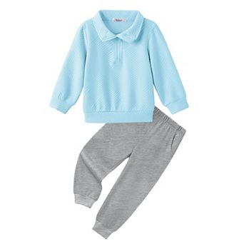 Arshiner Boys Half Zip Collar 2 pc Fall Winter Sweatpants Tracksuit Set