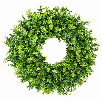 26 Inch Faux Eucalyptus Wreath UV Resistant All Season Home Outdoor Decor
