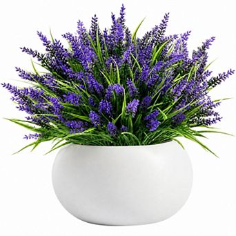 24 Pack UV Resistant Faux Lavender Artificial Plants Outdoor Indoor Decor