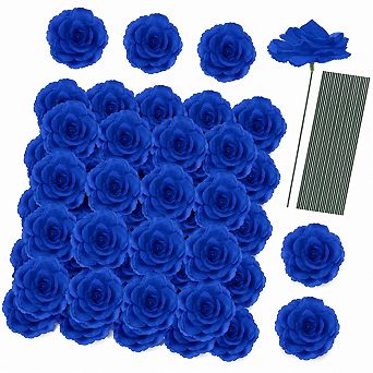 100 Artificial Silk Rose Bouquet Long Stem DIY Wedding Party Home Decor