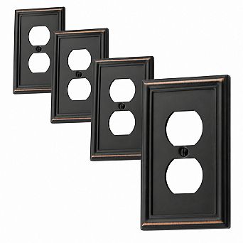 4 Pack Oil Rubbed Bronze Metal Decorative Wall Plates