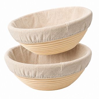 2 Pack Round Rattan Banneton Bread Proofing Baskets For Home Baking