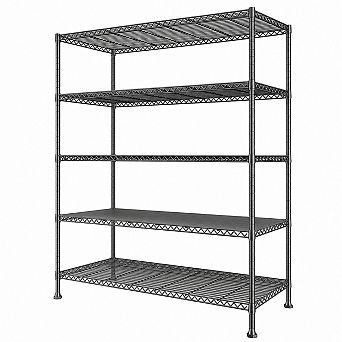 5 tier Adjustable Metal Wire Shelving Unit Heavy Duty Storage Rack