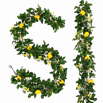 12 Ft Artificial Lemon Garland Faux Fruit Vine Greenery Decor