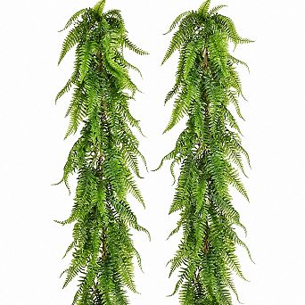 2 Pack 6ft Artificial Fern Garland Lifelike Green Vines Home Wedding Party Decor
