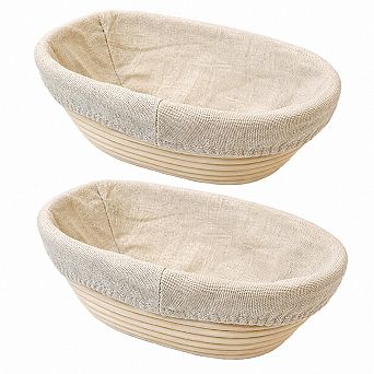 9 Inch Round Rattan Bread Proofing Basket Set Of 2 Sourdough Baking Kit