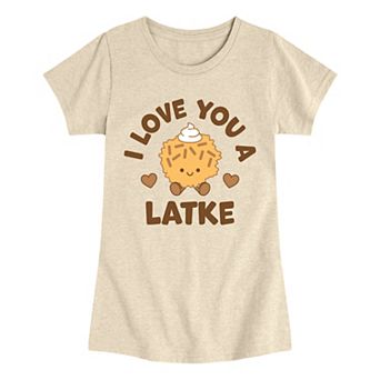 Girls 7-16 Hanukkah I Love You a Latke Graphic Tee