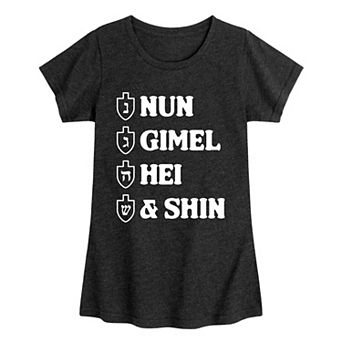 Girls 7-16 Hanukkah Dreidel Graphic Tee