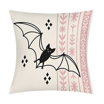 Halloween Themed Throw Pillow Cover, Waterproof Cotton Farmhouse Couch Decor