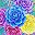 Blue Floral Leaf