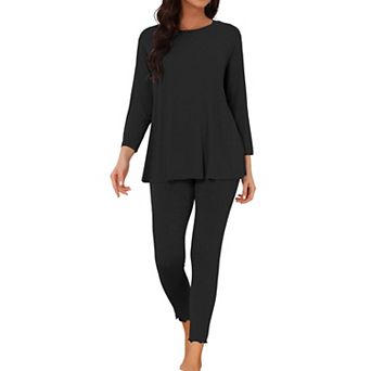 Women's Pajama Sets Long Sleeve Modal Sleepwear Soft 2 pc Matching Pj Set Top Pants Sleepwear