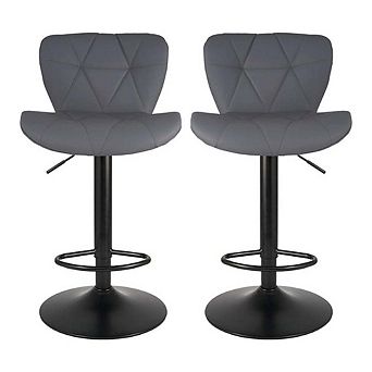 Modern Adjustable Swivel PU Leather Counter Height Bar Stool