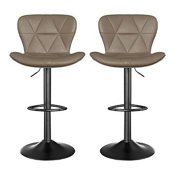 Modern Adjustable Swivel PU Leather Counter Height Bar Stool
