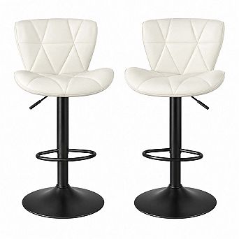 Modern Adjustable Swivel PU Leather Counter Height Bar Stool