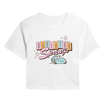Juniors' Disney / Pixar's Cars Radiator Springs Retro Logo Cropped Tee