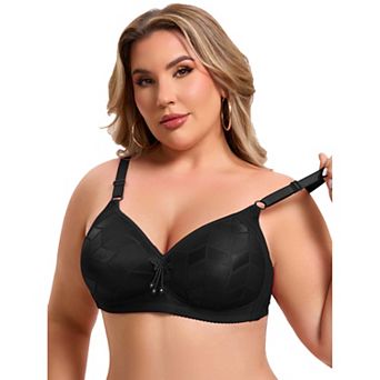Women's Deep V Wireless Bralette Comfort Seamless Soft Cup Adjustable Straps Bras