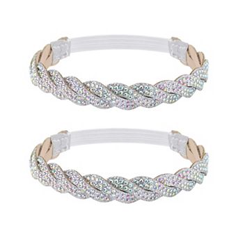 1 Pair Women's Rhinestone Shoe Straps Elastic Band Wheat Ear Weave for High Heels