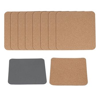 10 pc Cork Plant Coasters, Square Cork Plant Mats Cork Coasters