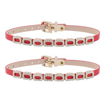 1 Pair Square Rhinestone Buckle Shoe Strap Adjustable Women's Non-Slip High Heel Shoe Retainer