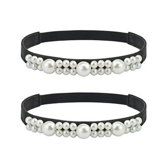 1 Pair Women's Faux Pearl Shoe Straps Anti-Slip High-Heeled Sandals for Weddings Banquets