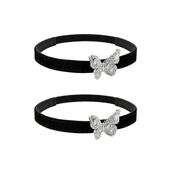 1 Pair Butterfly Rhinestone Heel Shoe Straps for Women Anti-Slip High Heel for Sandals