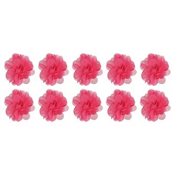 10 pc Flower Dog Hair Bows, Pet Flower Cute Hair Collar with Clips Soft Chiffon Cat Tie