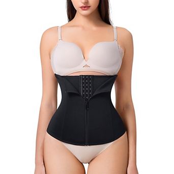 Nebility Women's Zipper Waist Trainer Tummy Control Shapewear 4-Bone Cincher Corset Sport Girdle