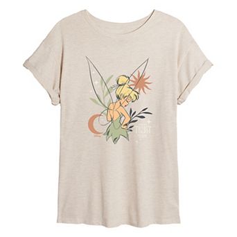 Juniors' Disney's Tinker Bell Sun & Moon Oversized Tee