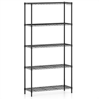 5 tier Metal Storage Shelving Unit with V Shaped Wire Rack