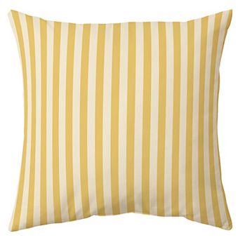 Throw Pillow Cover, Pale Yellow Vertical Stripe Cushion Case for Spring Cottage Sofa Decor