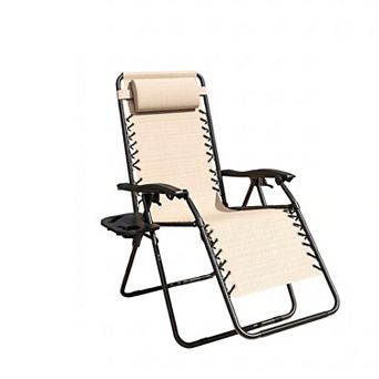 Zero Gravity Folding Lounge Chair with Tray & Headrest, 300LB Adjustable Recliner for Outdoor Indoor