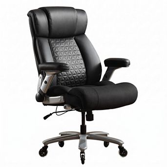 Office Chair with Adjustable Lumbar Support, Office Chair Heavy Duty with Flip-up Armrest