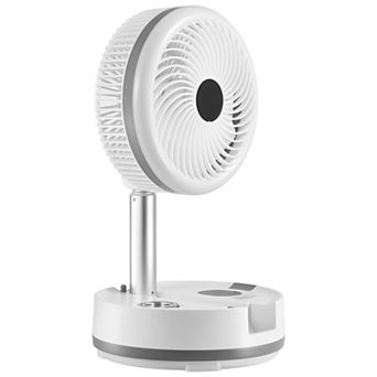 10 Inch Foldable Oscillating Fan, 9-Speed Rechargeable Standing Fan with Remote & LED Display