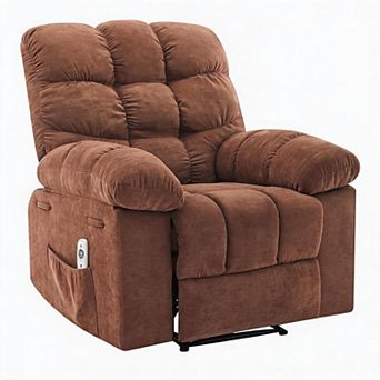 Oversized Swivel Rocker Recliner Chair for Adults, Extra Wide Chenille Upholstery