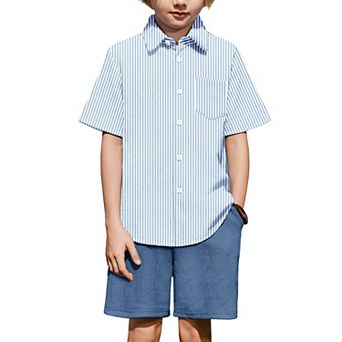 Arshiner Boys Pieces Summer Outfits Short Sleeve Button Down Shirts And Shorts Sets For Kids