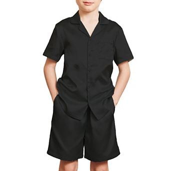 Arshiner Boys Pajama Set Short Sleeve Button Down Sleepwear