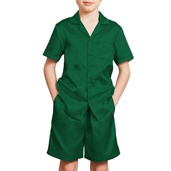 Arshiner Boys Pajama Set Short Sleeve Button Down Sleepwear
