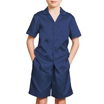 Arshiner Boys Pajama Set Short Sleeve Button Down Sleepwear