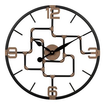 La Crosse Technology 20-inch Pipeworks Metal Analog Quartz Wall Clock