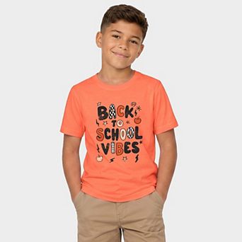 Back To School Vibes Checkered Distressed - Youth Short Sleeve Graphic T-Shirt