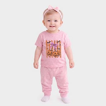 Pumpkin Cherry Bunch - Infant Jogger Pant Crew Set