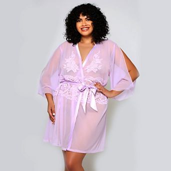 iCollection Bridal Cold Shoulder Robe - Plus Size