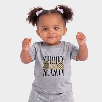 Spooky Season Patterned Ghosts PRINT - Infant Jogger Pant Crew Set